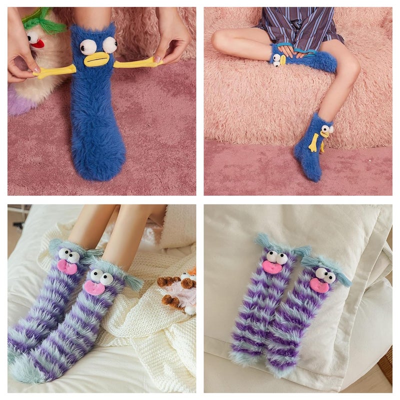 TFTSR Crazy Funny Fluffy Socks for Kids Women & Men - Silly Cute Cozy Soft Animal Sock - Image 5