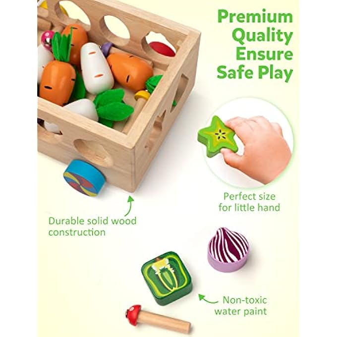 ألعاب موتوريك الدقيقة من مونتيسوري للأطفال الصغار، لعبة فرز الأشكال الخشبية لجني الجزر، هدية تعليمية للأطفال في مرحلة ما قبل المدرسة من 3 4 5 سنوات - Image 5