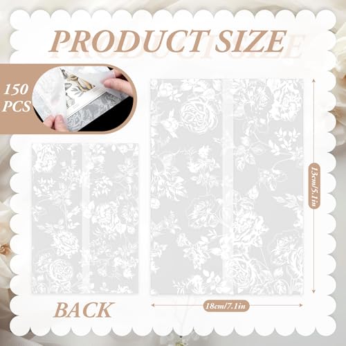 Fullhawl Vellum Jackets Bulk for 5x7 Invitations PreFolded Wedding Vellum Sleeves Wedding Invitation Accessories Kit Envelope Inserts Liners for Bridal Baby Shower Birthday100 PcsRose - Image 3