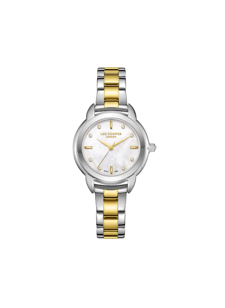 لي كوبر Lee Cooper LC08024.220 Women's Analog Display Watch & Metal Strap Silver/Gold