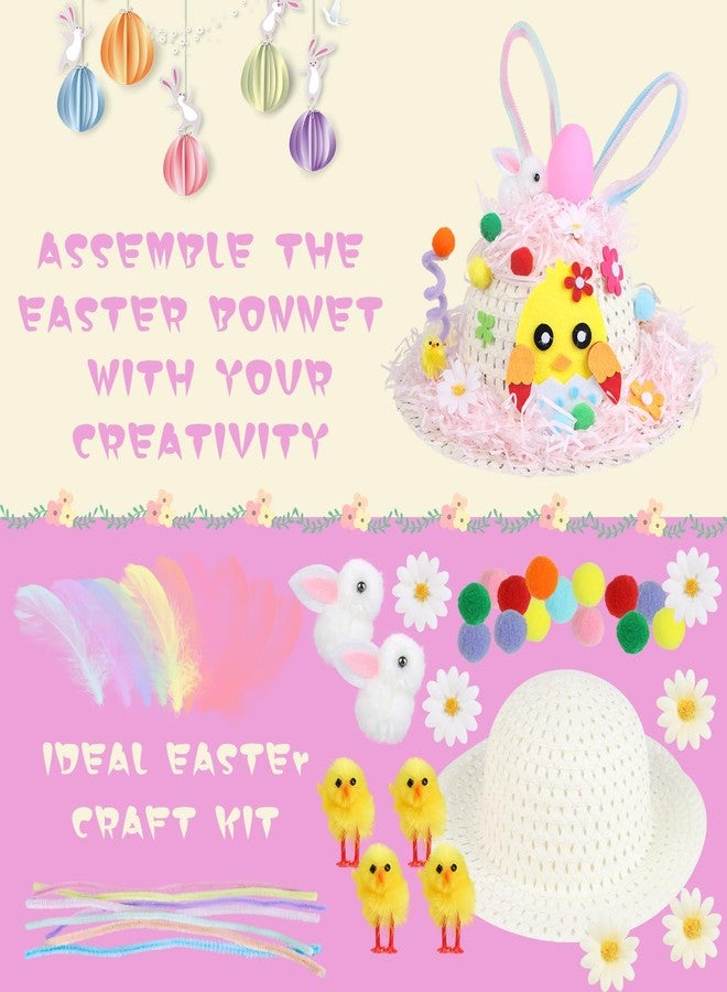 DERAYEE Easter Bonnet Kit Kids, Make Your Own Easter Bonnet Hat Craft for Kids Boys Girls DIY Easter Bonnet Decorations Spring Fun Activities - Image 5