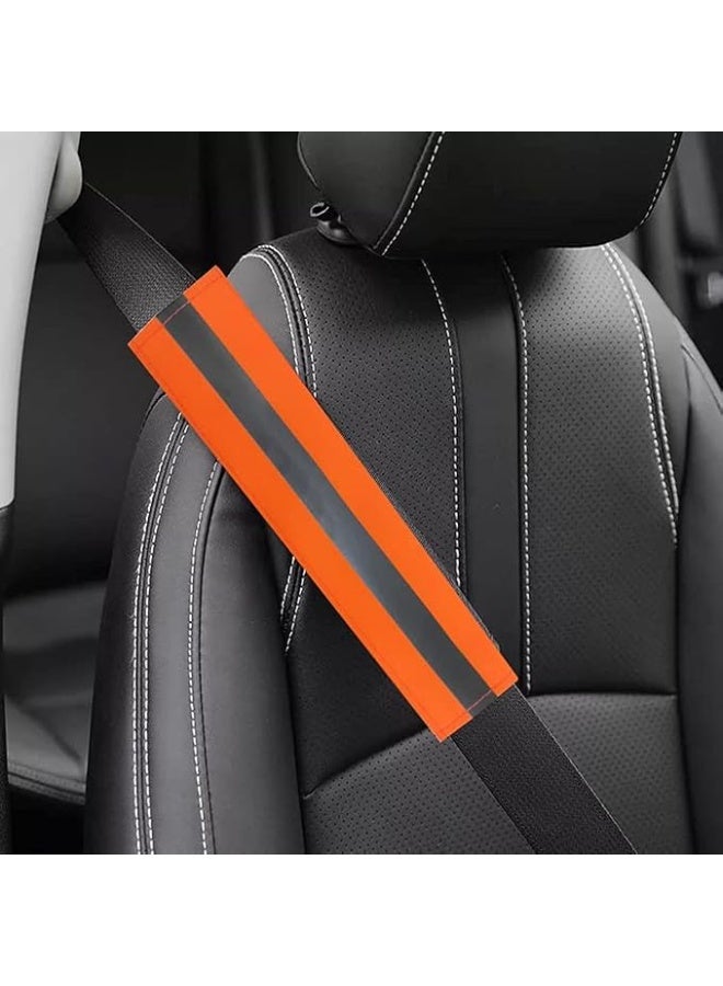 2 piece car seat belt orange phosphor cover case fits all cars - Image 1