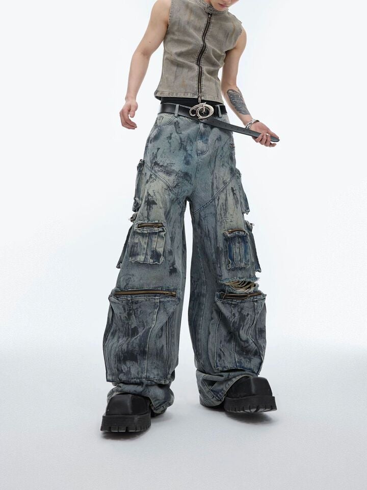 Unisex Classic Denim Jeans Loose Fit Daily Outdoor Wear - Image 1