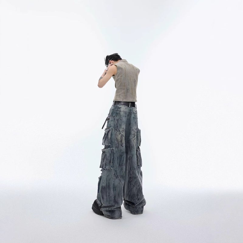 Unisex Classic Denim Jeans Loose Fit Daily Outdoor Wear - Image 3