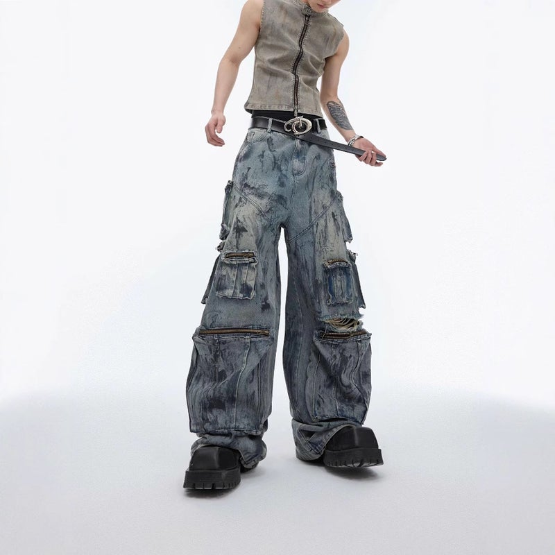 Unisex Classic Denim Jeans Loose Fit Daily Outdoor Wear - Image 2