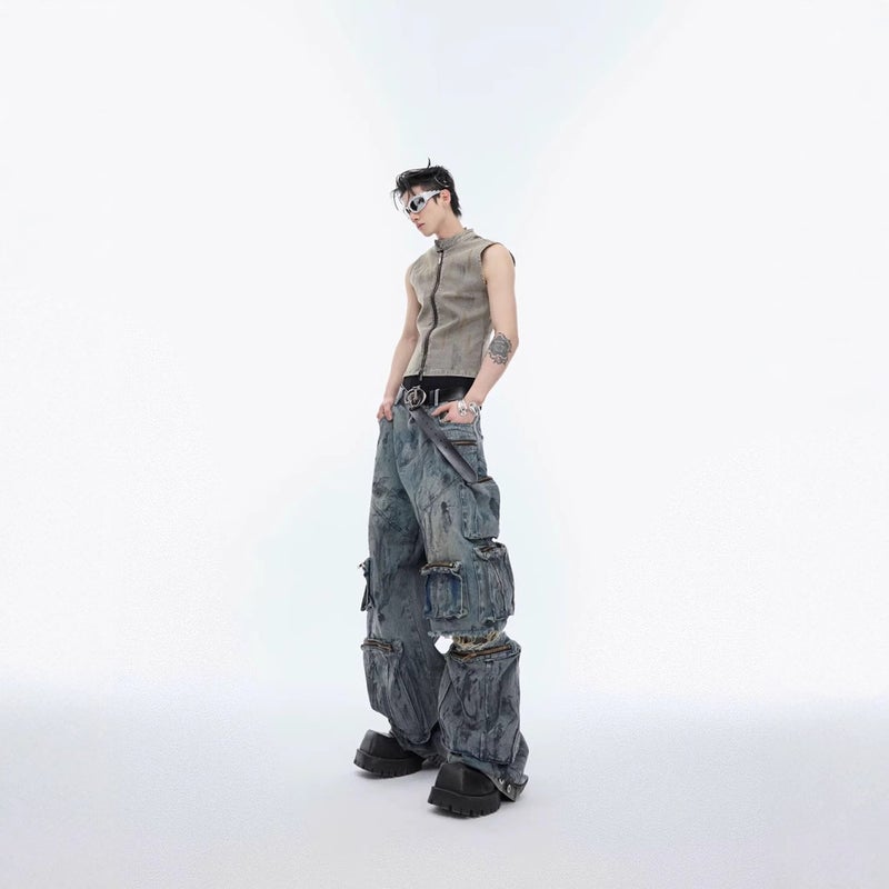 Unisex Classic Denim Jeans Loose Fit Daily Outdoor Wear - Image 4
