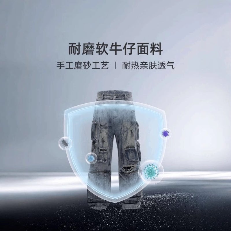 Unisex Classic Denim Jeans Loose Fit Daily Outdoor Wear - Image 5
