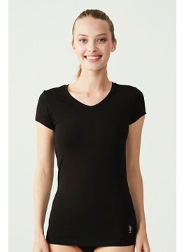 U.S. Polo Assn. Women's Short Sleeve V Neck Basic T-Shirt  - Image 1