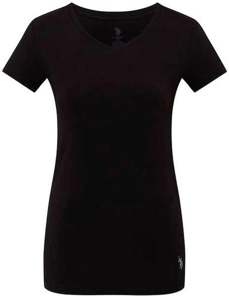 U.S. Polo Assn. Women's Short Sleeve V Neck Basic T-Shirt