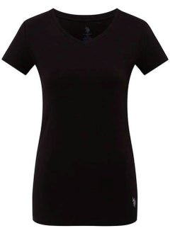 U.S. Polo Assn. Women's Short Sleeve V Neck Basic T-Shirt  - Image 3
