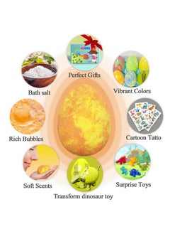 Santrela Bath Bombs For Kids With Surprise Toys Inside, Dino Egg Kids Bath Bombs Gift Set With Dinosaur Toy, Bubble Bath Fizzy Spa Bath Kit For Birthday Easter Christmas Boys And Girls 3 4 5 6 7 8 9 Years Old  - Image 3
