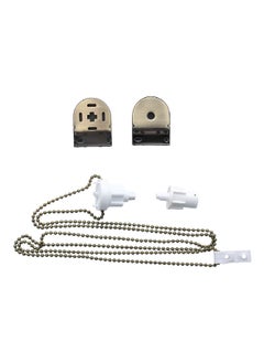 Micasa Single Roller AB Metal Bracket Set Silver and White 