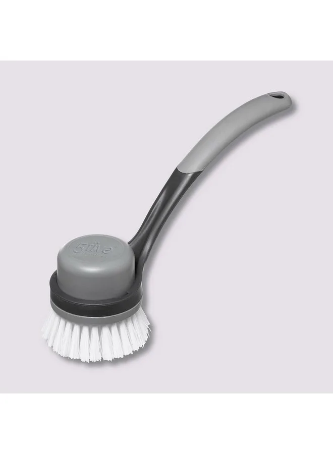 Five Simply Smart Removable Washing-Up Dish Brush with Handle Grey 9.5 x 8 x 26 cm 164749