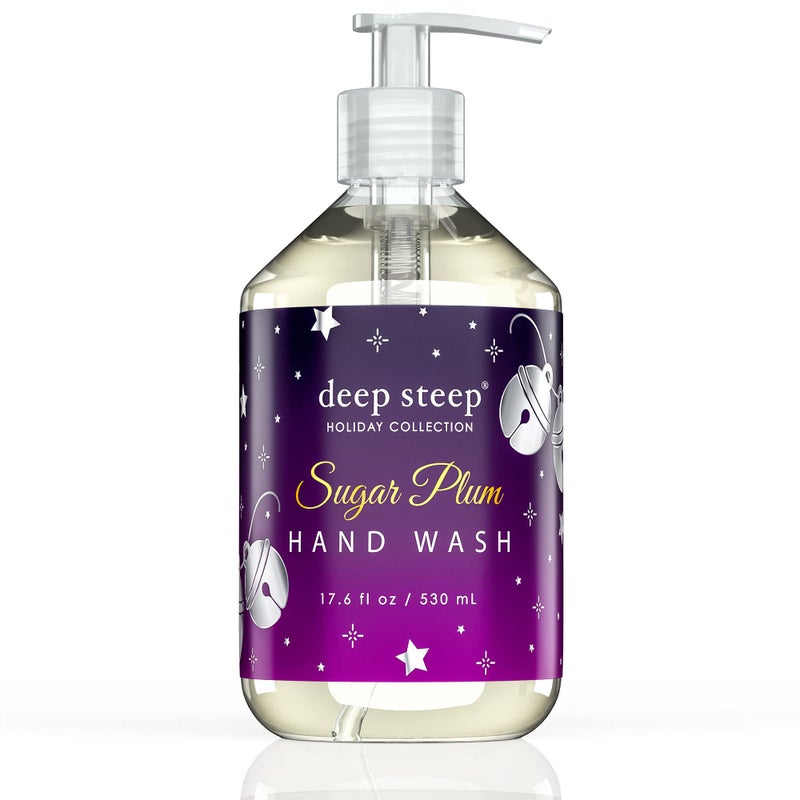 Deep Steep Liquid Hand Wash, Sugar Plum, 17.6 oz â€“ Moisturizing Cleanser with Olive Oil, Aloe Vera, Glycerin & Hyaluronic Acid â€“ Vegan, Clean Beauty, Soft & Nourished Hands - Image 1