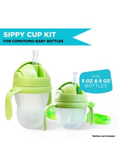 3-In-1 Weighted Straw Sippy Cup Conversion Kit For Comotomo Baby Bottles | Compatible With Comotomo 5 Ounce & 8 Ounce Bottles | Versatile Leak-Proof Lid | Easy To Clean - Green (2 Pack) - pzsku/Z9F7CF3A70953BD03C1EBZ/45/_/1735214644/ba9122c2-bc90-4e27-a15c-9f0c407bc149