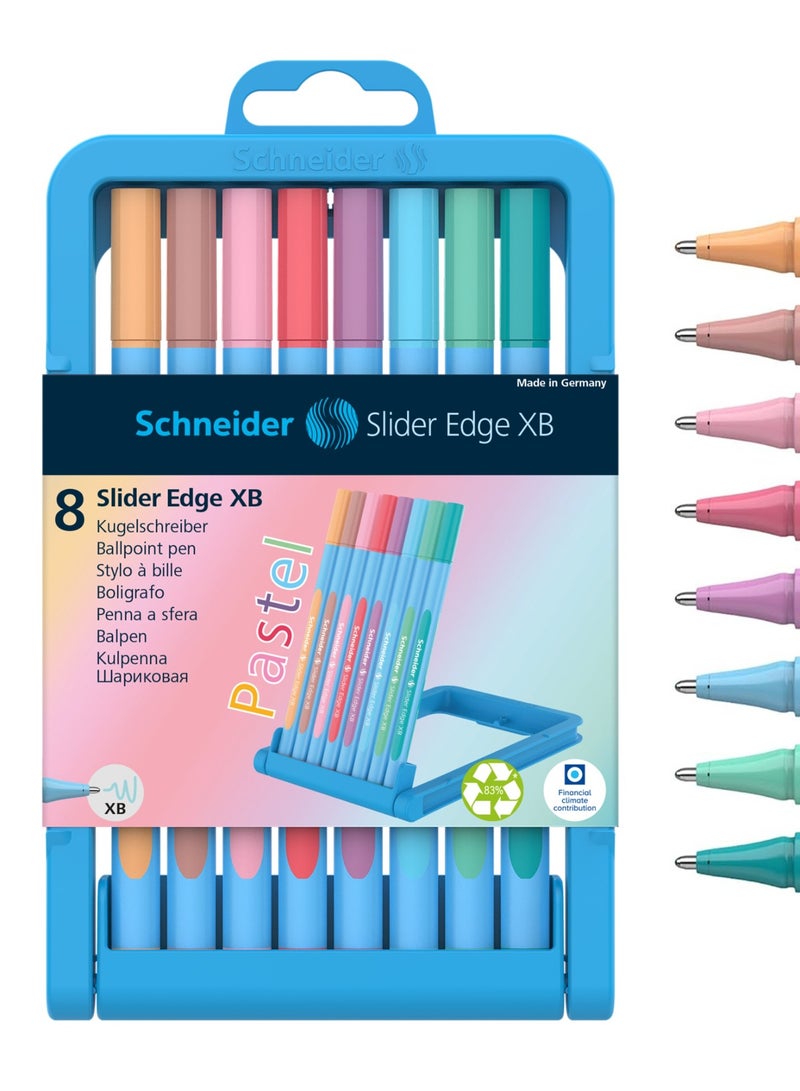 Schneider قلم حبر جاف 8 قطع بحافة منزلقة، طرف عريض جداً، ألوان حبر باستيل - Image 1