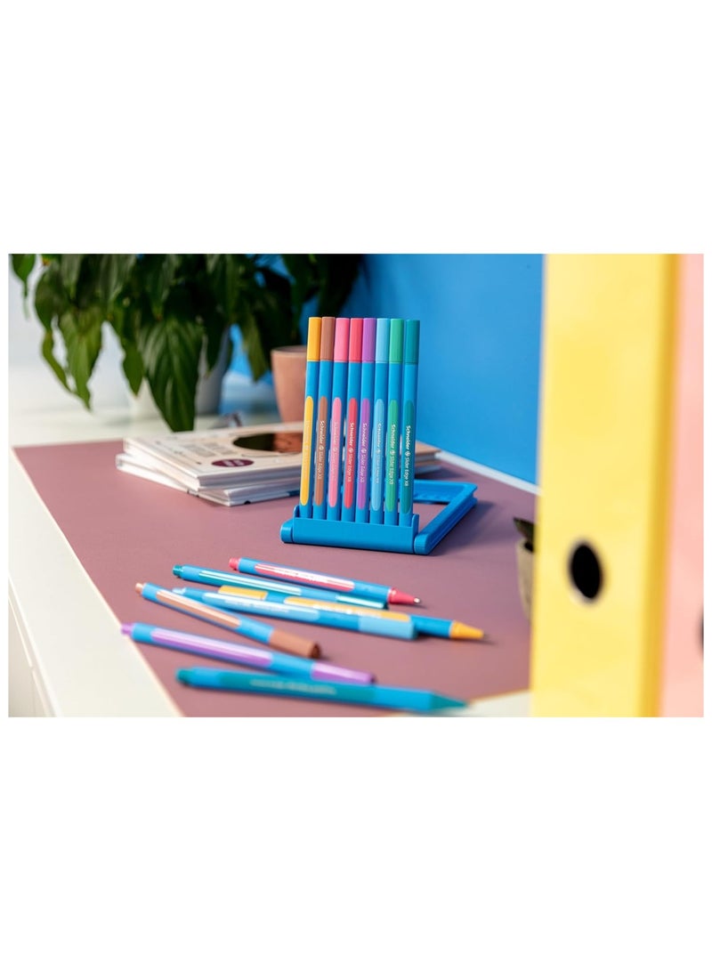 Schneider قلم حبر جاف 8 قطع بحافة منزلقة، طرف عريض جداً، ألوان حبر باستيل - Image 4