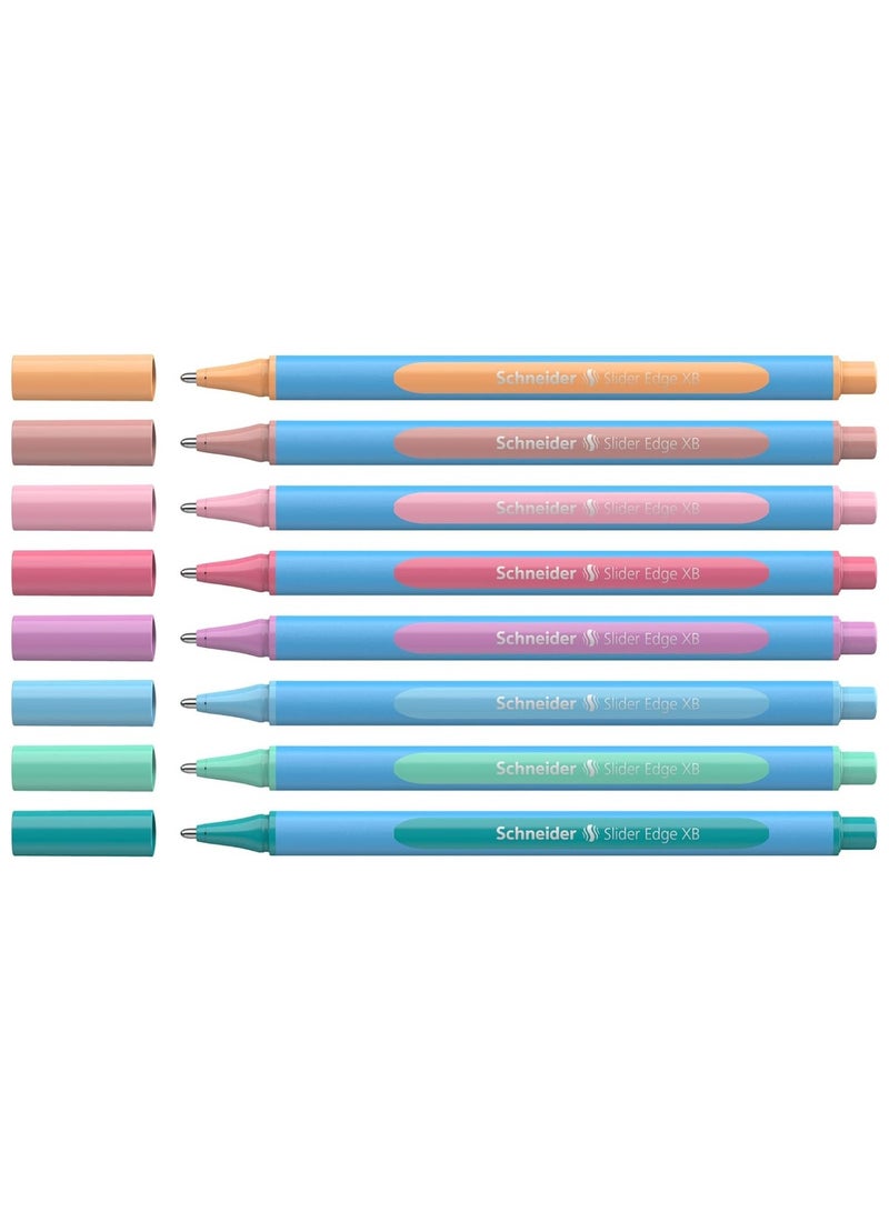 Schneider قلم حبر جاف 8 قطع بحافة منزلقة، طرف عريض جداً، ألوان حبر باستيل - Image 3