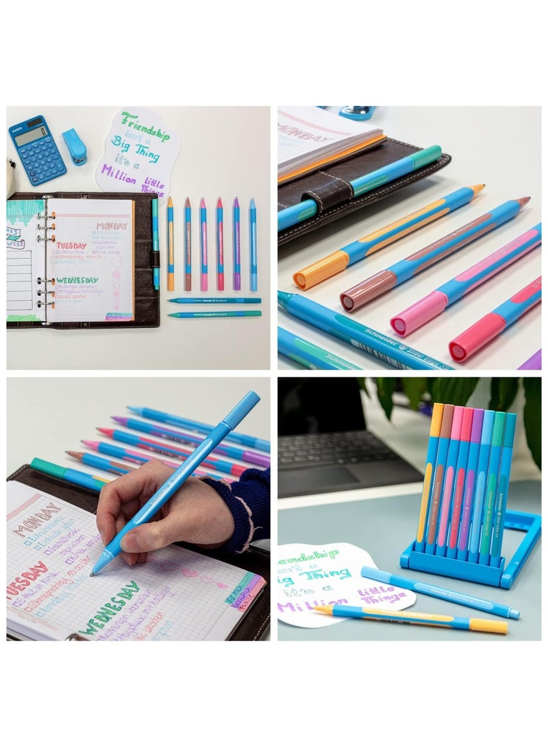 Schneider قلم حبر جاف 8 قطع بحافة منزلقة، طرف عريض جداً، ألوان حبر باستيل - Image 5