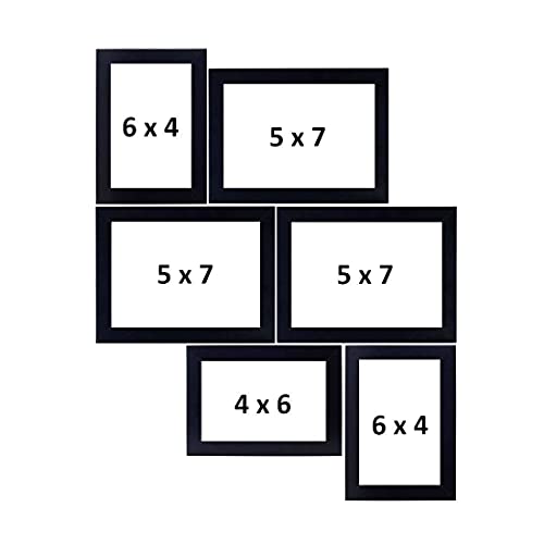 Stuthi Arts Wall Wood MDF Photo Frame With Glass (Black,6 Photos) - Image 2