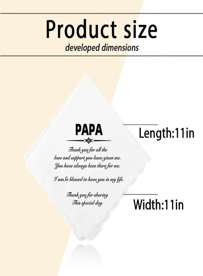 Yreamont Papa Gifts from Granddaughter Grandson on Wedding Day, Embroidered Wedding Handkerchief for Men Grandpa Grandfather Papa Gift for Men Grandpa Grandfather Handkerchiefs - Image 3