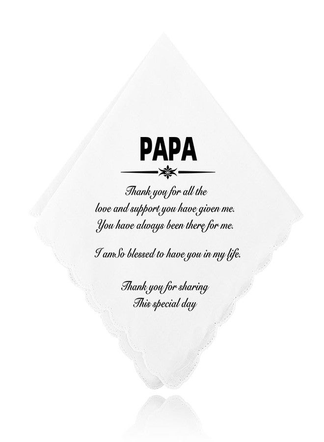 Yreamont Papa Gifts from Granddaughter Grandson on Wedding Day, Embroidered Wedding Handkerchief for Men Grandpa Grandfather Papa Gift for Men Grandpa Grandfather Handkerchiefs - Image 1