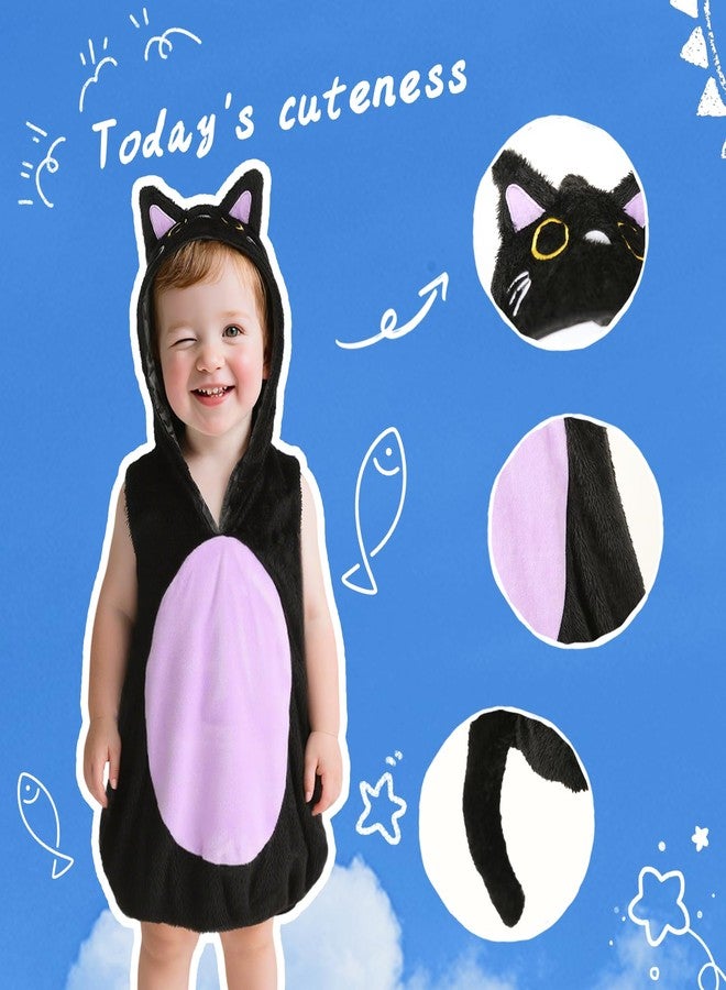 VZQI Baby Unisex Plush Animal Outfit Toddlers and Kids Cat Sleeveless Hooded Dress 2'4''-2'8'' - Image 3