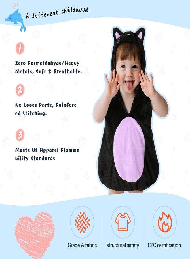 VZQI Baby Unisex Plush Animal Outfit Toddlers and Kids Cat Sleeveless Hooded Dress 2'4''-2'8'' - Image 2