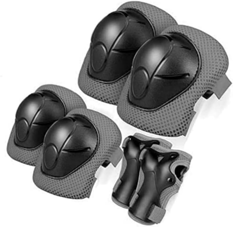 ABIN Bike Helmet Set with Knee Pads, Elbow Pads, and Wrist Guards for Kids and Youth - Adjustable Protection Gear (Grey) - Image 3