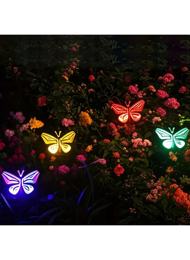 2 Pack Solar Butterfly String Lights Color Changing Outdoor Garden Decor - Image 2