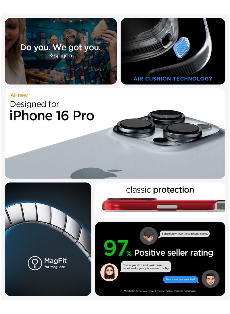 Spigen Classic C1 MagFit for iPhone 16 PRO Case Cover with MagSafe & Extreme Protection Tech - Ruby - Image 2