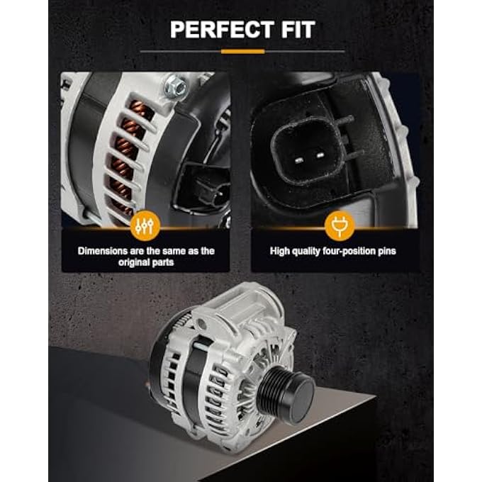 ROADFAR Alternator Compatible for for Chrysler for 300 5.7L 2011-2016,for Dodge for Challenger 5.7L 2015-2016,for Dodge for Charger 5.7L 2011-2016,for Dodge for Durango 5.7L 2012-2016, Replace 11575 - Image 5