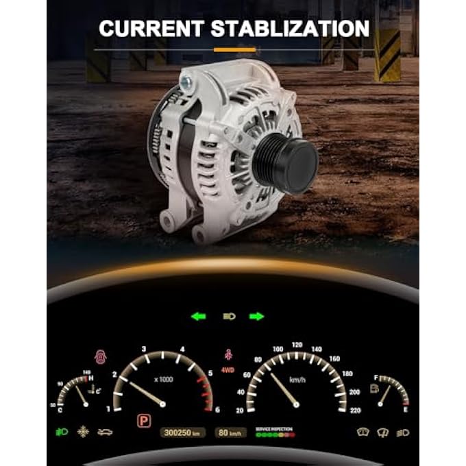 ROADFAR Alternator Compatible for for Chrysler for 300 5.7L 2011-2016,for Dodge for Challenger 5.7L 2015-2016,for Dodge for Charger 5.7L 2011-2016,for Dodge for Durango 5.7L 2012-2016, Replace 11575 - Image 3