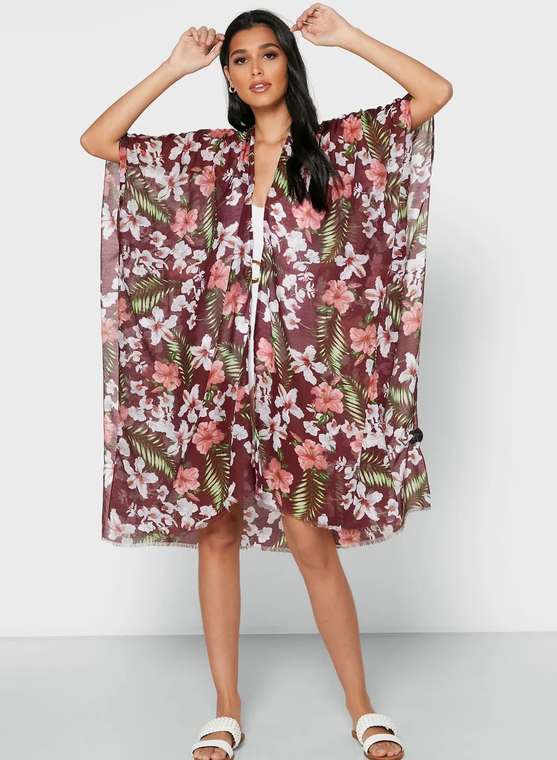 VERO MODA Printed Front Open Kaftan