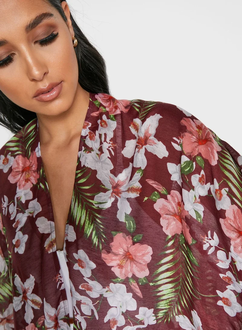 VERO MODA Printed Front Open Kaftan