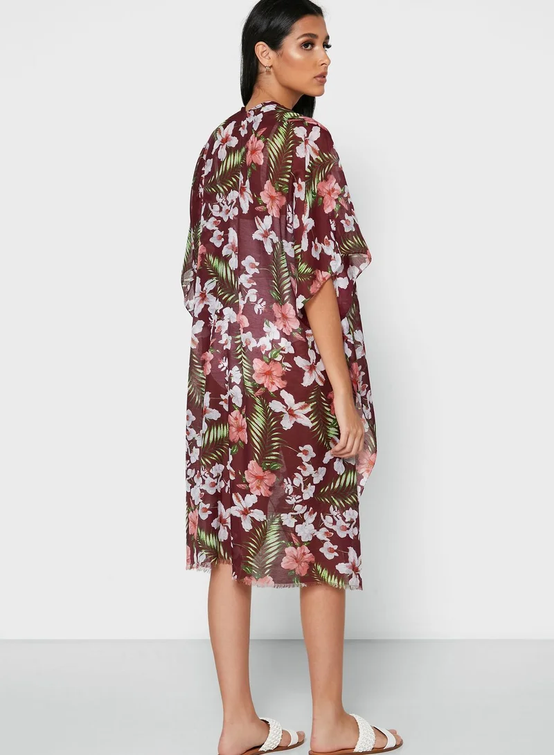 VERO MODA Printed Front Open Kaftan