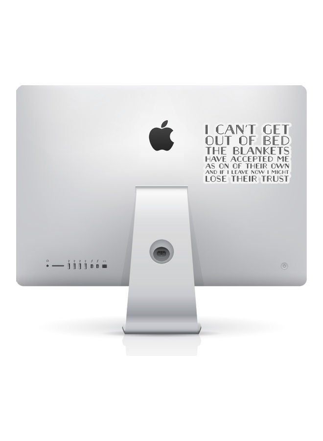 RKN I Cant Get Out Of Bed Blankets Funny Quote Vinyl Sticker For Pc Or Computer 4.5inch - Image 1