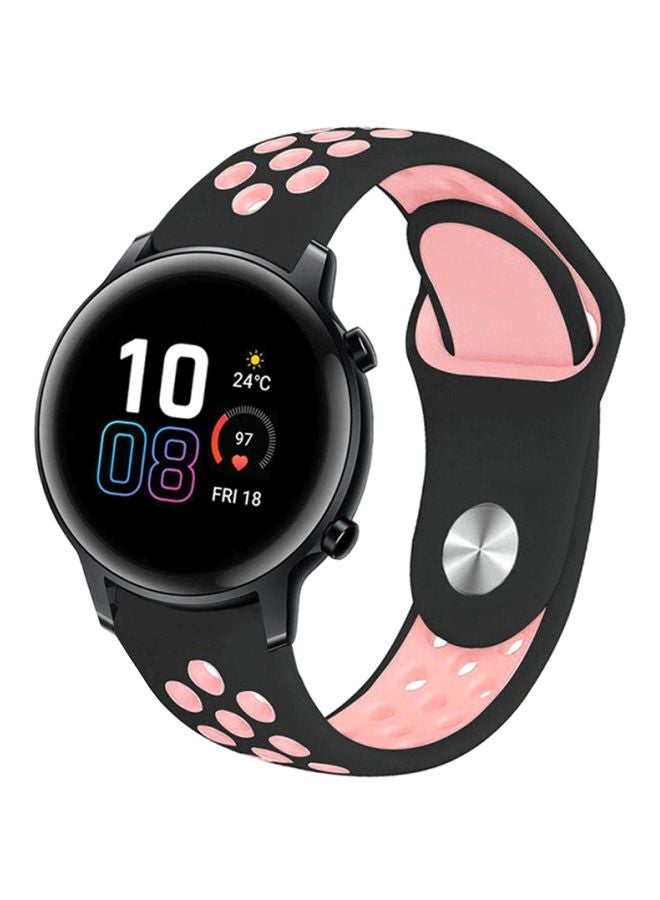 Perfii Replacement Band For Honor MagicWatch 2 42mm Black/Light Pink - Image 1