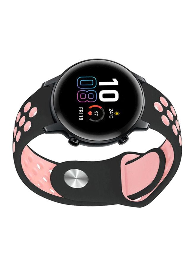 Perfii Replacement Band For Honor MagicWatch 2 42mm Black/Light Pink - Image 2