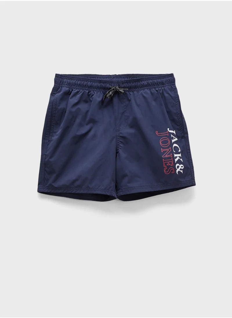 جاك وجونز جونيور Kids Logo Swim Shorts