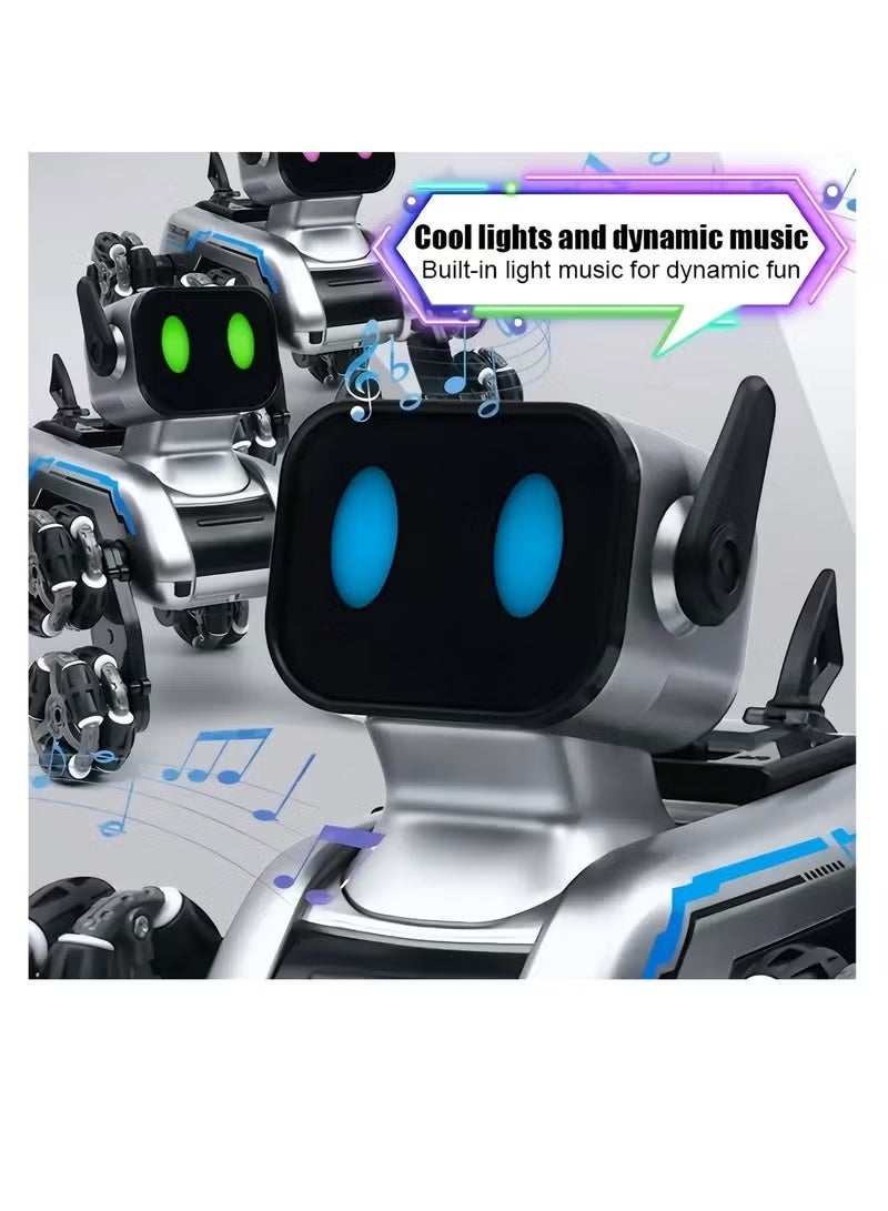 TIGER Remote Controlled Robot Dog Toy with 2.4GHz Control, Eight-Wheel Drive Stunt Robot, Music & LED Lights, Gesture Sensor Control, Dual Rechargeable Batteries for Kids - Image 3