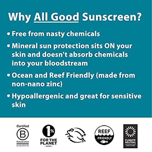 All Good Makes Everything Better All Good Sunstick - Face Sunscreen, Water Resistant, UVA/UVB Broad Spectrum SPF 30+, Coral Reef Friendly - Beeswax, Zinc, Vitamin E, Shea Butter (Unscented) - Image 3