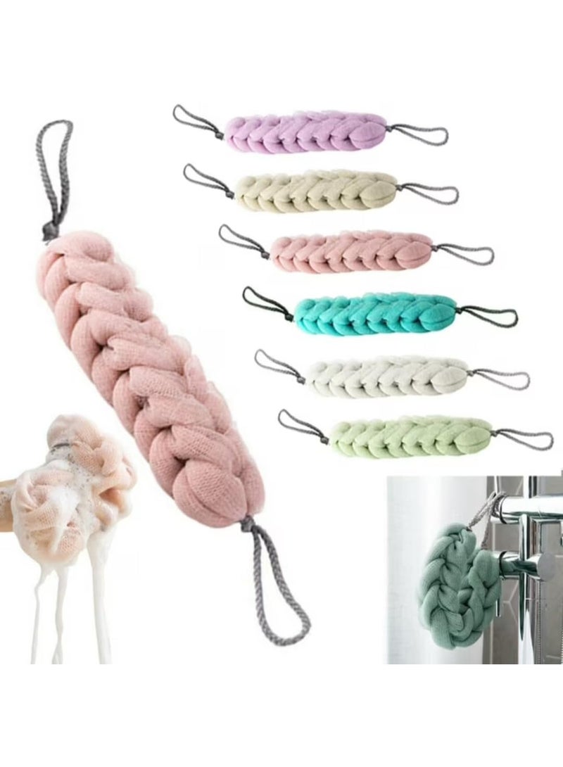 ليفة استحمام قطعة واحدة عالية الجودة ناعمة ومقشرة للجسم، غنية بالرغوة لتنظيف البشرة يوميًا (وردي) - Image 3