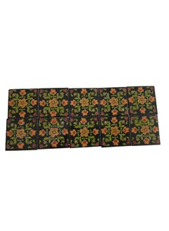 Shiv Kripa Blue Pottery Shiv Kripa Blue Pottery Luxury Floral Decorative Crafted Tabletop Flooring Wall Interior Exterior Traditional 2 x 2 inch Tiles Pack of 20 Tiles Blue Multi Green 
