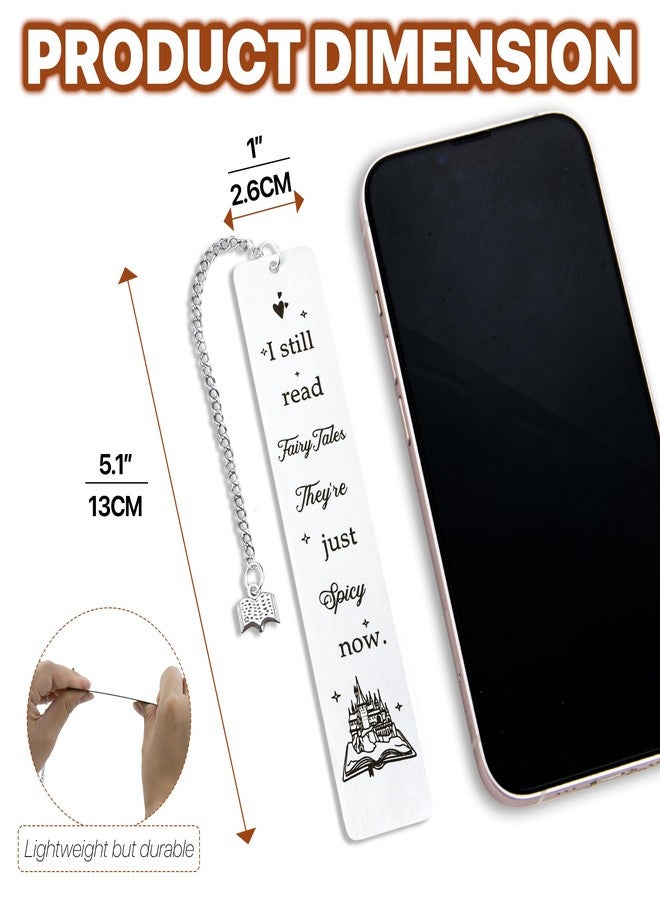 WACANTIC Spicy Bookmarks for Women - I Still Read Fairytales They're Just Spicier Now Bookmark, Romantasy Metal Bookmark for Book Lovers, Funny Gifts for Girlfriend, Book Marks for Reading Women Spicy - Image 2