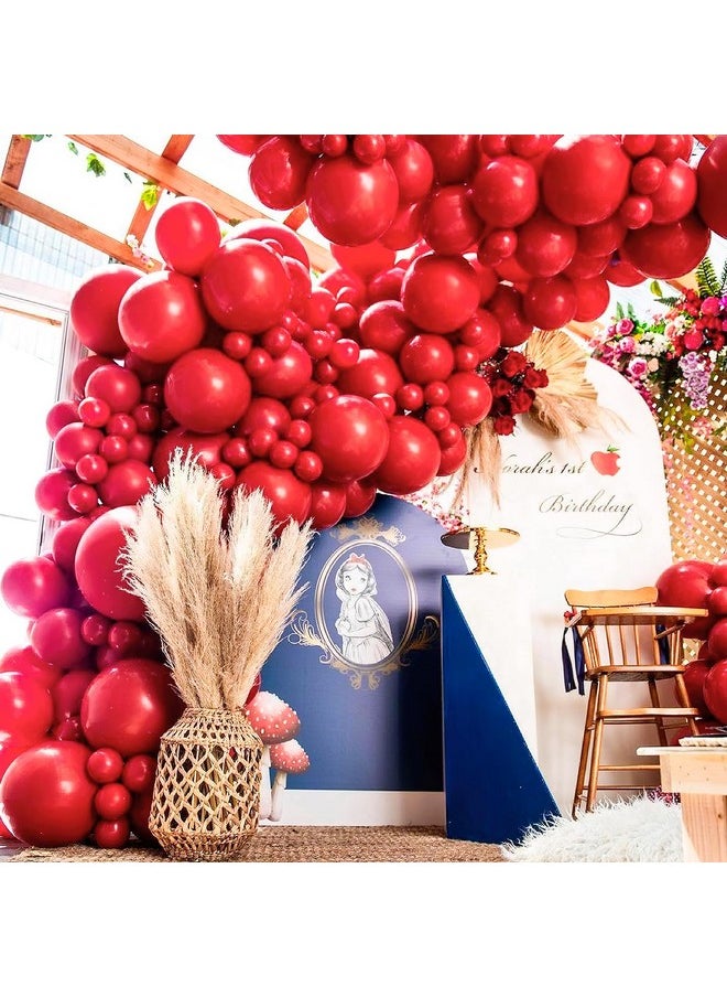 PartyWoo PartyWoo Red Balloons, 140 pcs Matte Different Sizes Pack of 18 Inch 12 Inch 10 Inch 5 Inch Latex Balloons for Balloon Garland or Arch, Birthday Party Decorations, Red-Y57  - Image 5