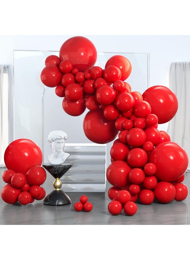 PartyWoo PartyWoo Red Balloons, 140 pcs Matte Different Sizes Pack of 18 Inch 12 Inch 10 Inch 5 Inch Latex Balloons for Balloon Garland or Arch, Birthday Party Decorations, Red-Y57  - Image 1