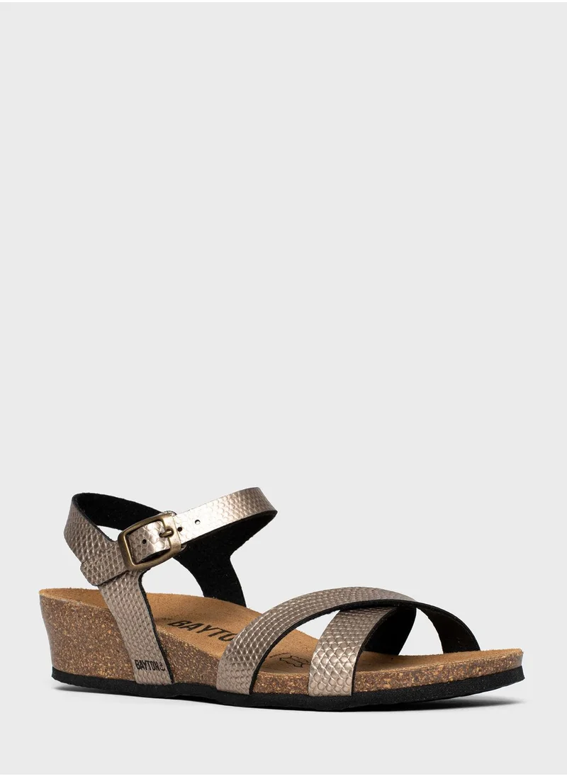 BAYTON Canberra Strappy Mid Heel Wedges