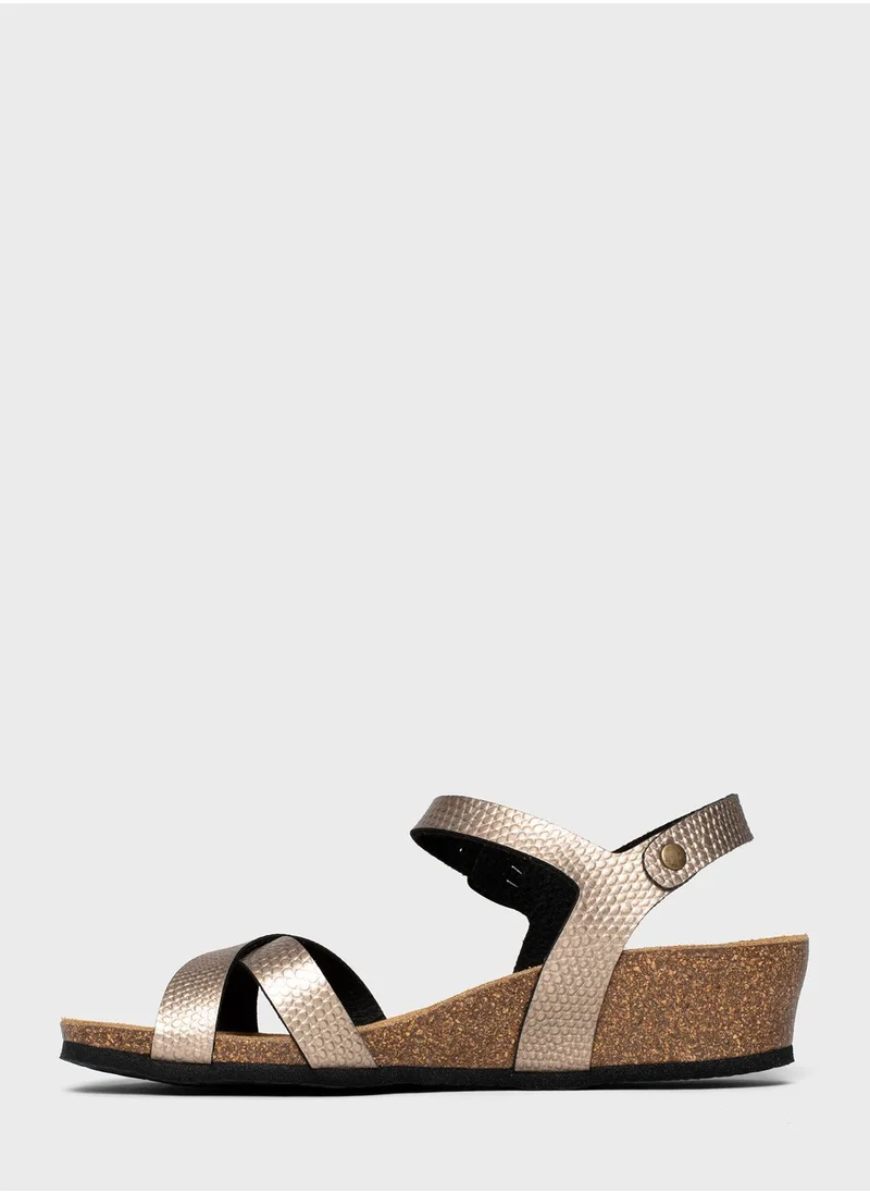 BAYTON Canberra Strappy Mid Heel Wedges