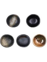 Colias Wing Colias Wing 3.5" Retro Style Black/Brown Stylish Design Multipurpose Porcelain Side Dish Bowl Seasoning Dishes Soy  - Image 1